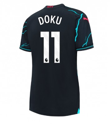 Manchester City Jeremy Doku #11 Kolmaspaita Naisten 2023-24 Lyhyet Hihat